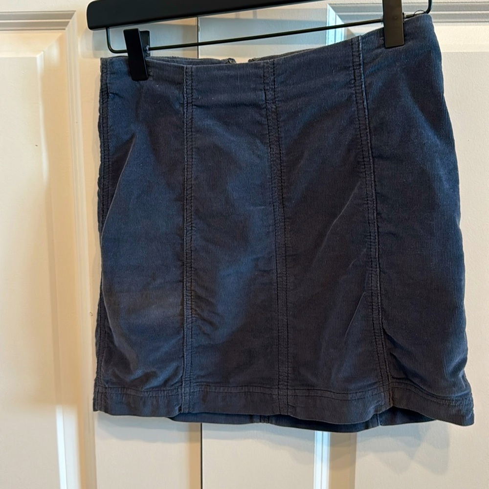 Corduroy blue pencil skirt